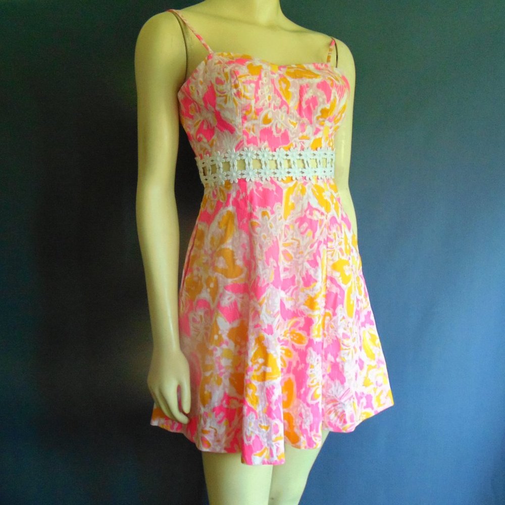 Lilly Pulitzer Pink and Yellow Floral Mini Dress - Picture 3 of 9